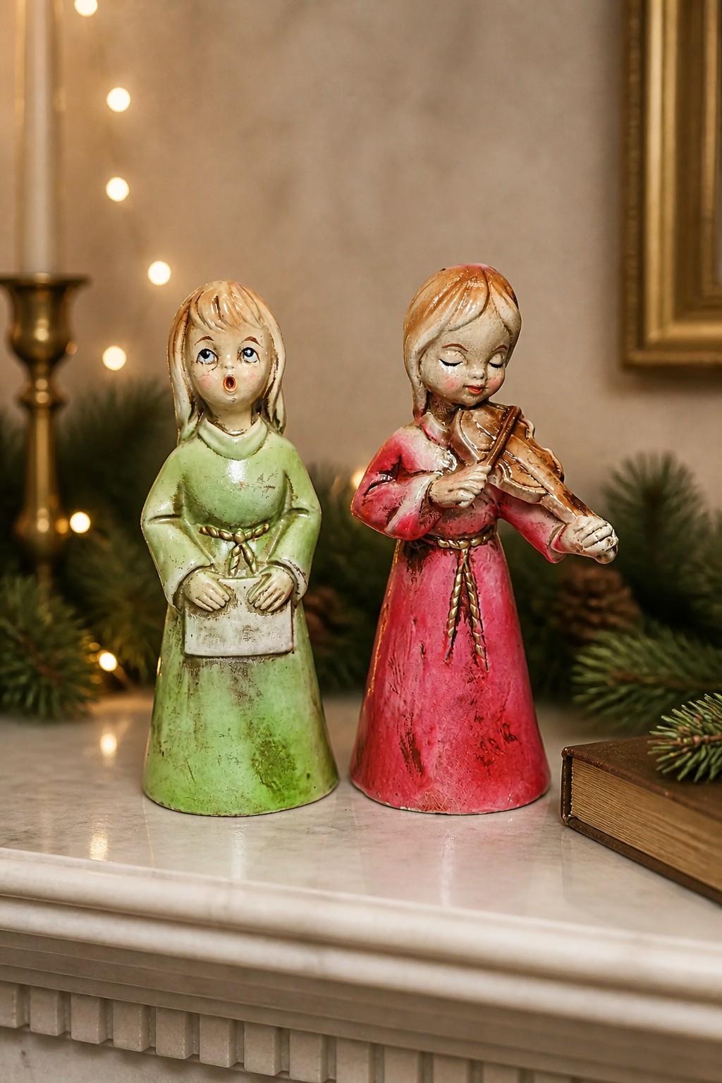 Vintage Ardco Choir Angel Figurines Paper Mache Composition - Japan 1960\'s