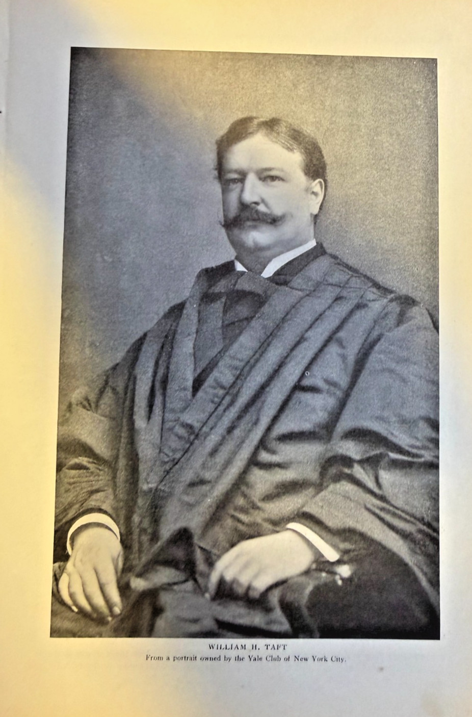 1904 Vintage Illustration President William Howard Taft Yale Club Portrait