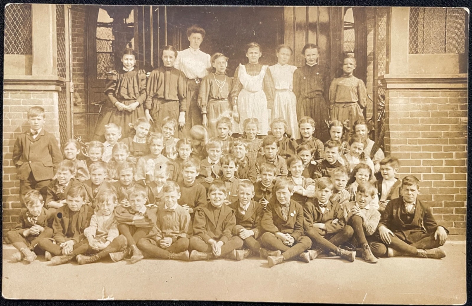 Antique Postcard Lot c1910 School Children Boys Girls Teacher Photo 2 RPPC