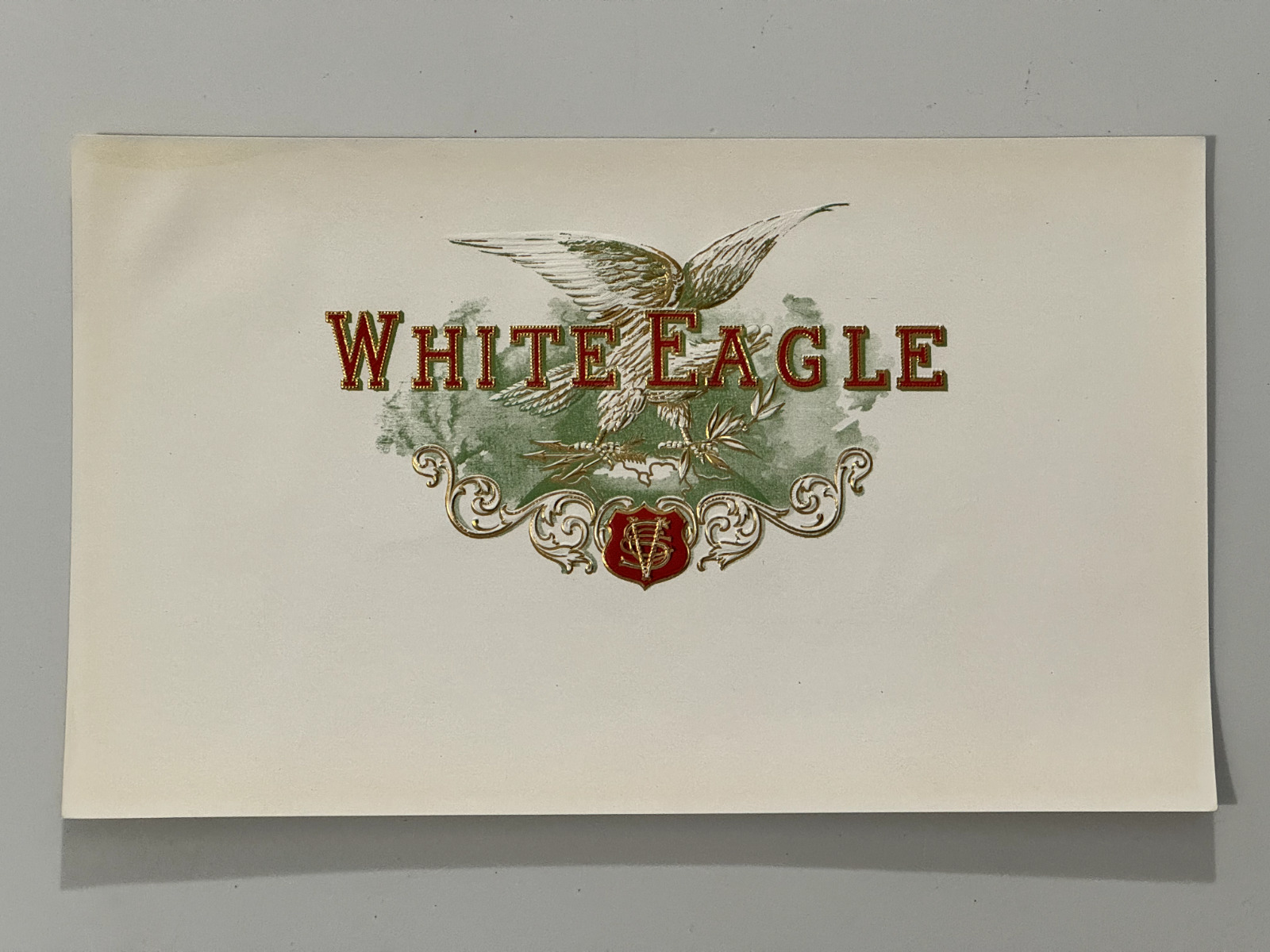 Vintage WHITE EAGLE Cigar Box Label Tobacco excellent 6\