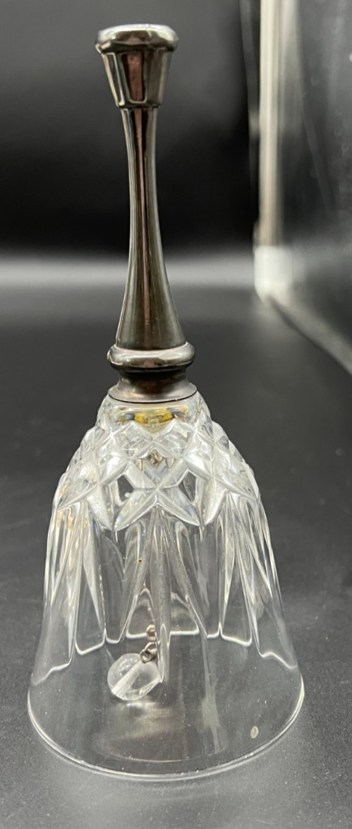Pressed Glass Bell w/Silver Plated Handle and Glass Ball