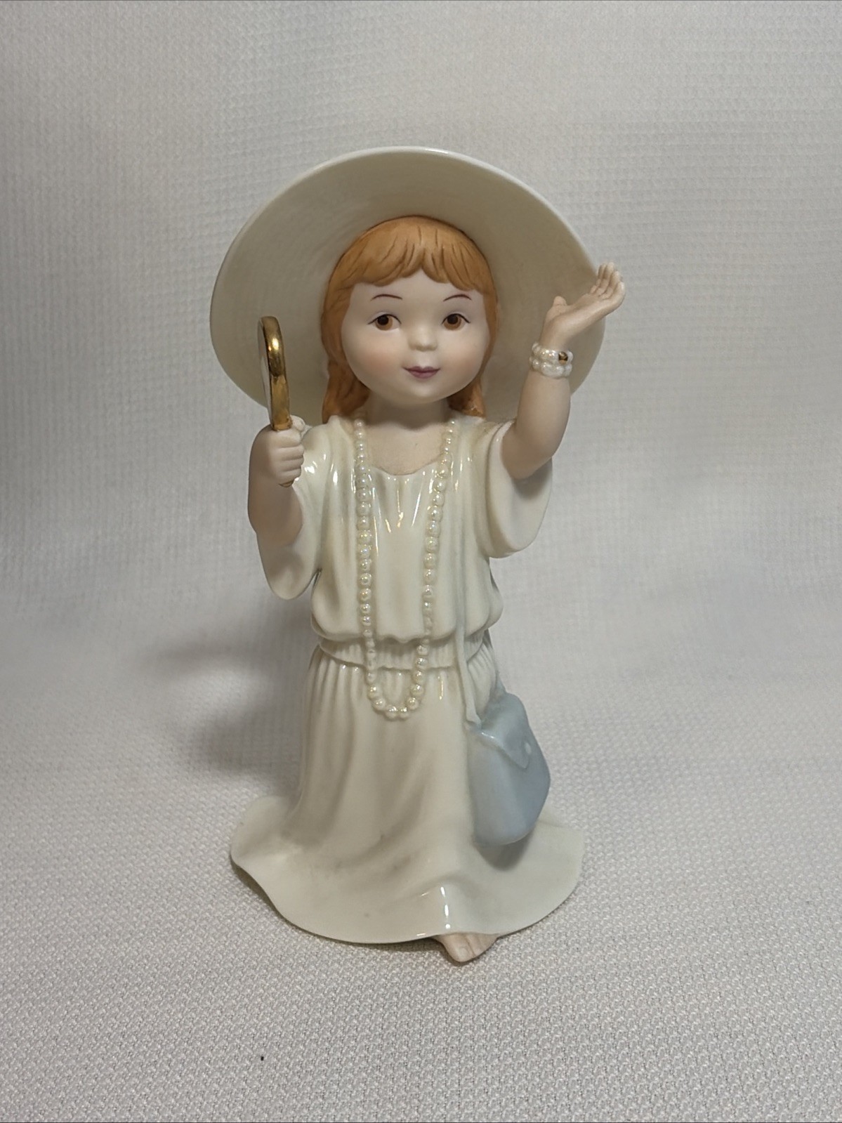 Vintage Just Like Mommy Figurine 1997 Barefoot Blessings 6” Gold Porcelain Vintage Just Like Mommy Figurine 1997 Barefoot Blessings 6” Gold Porcelain