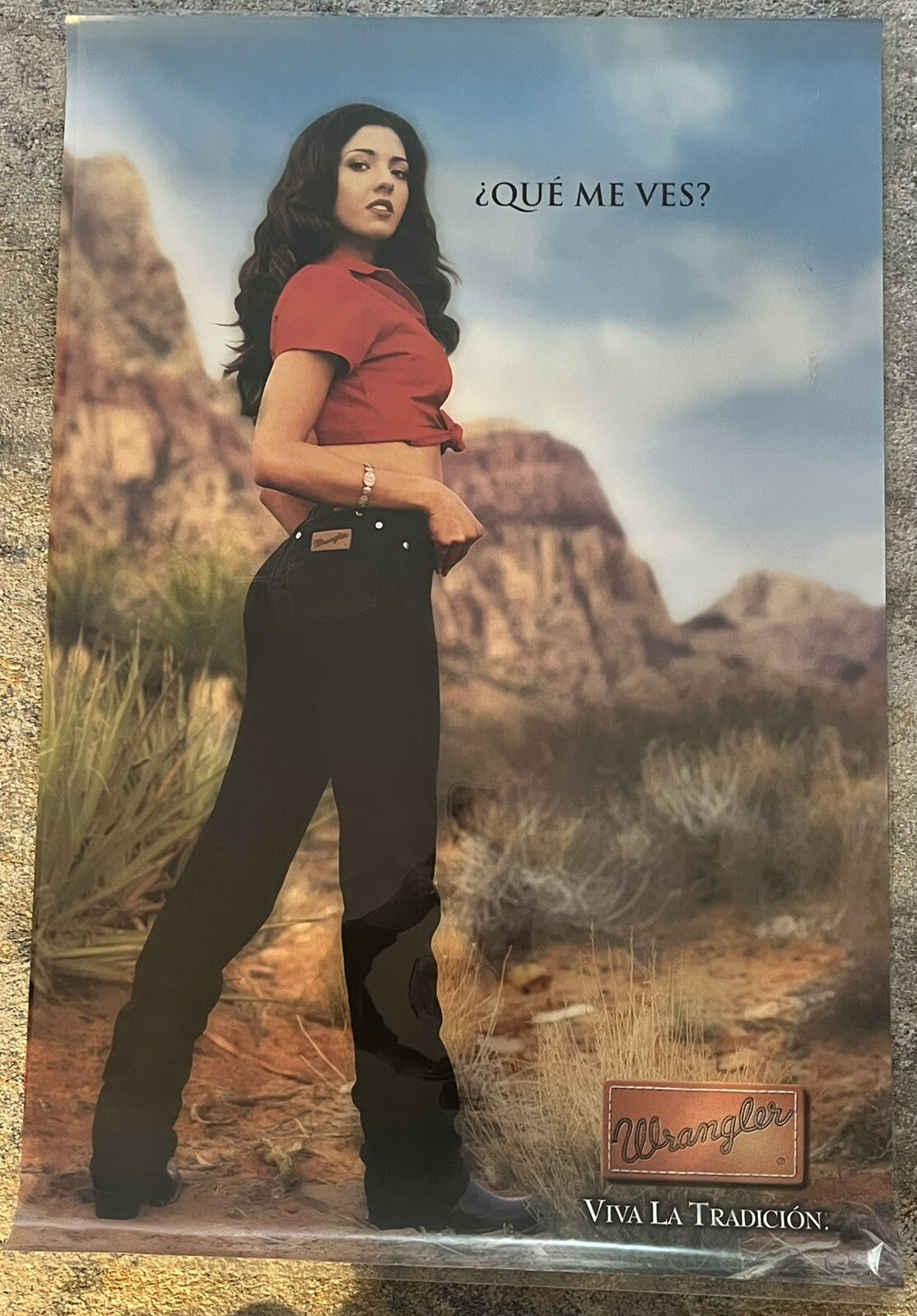Wrangler 36”x24” Vintage Hispanic Advertising Poster 2001 QUE’ ME VES? Vf Jeans Wrangler 36”x24” Vintage Hispanic Advertising Poster 2001 QUE’ ME VES? Vf Jeans
