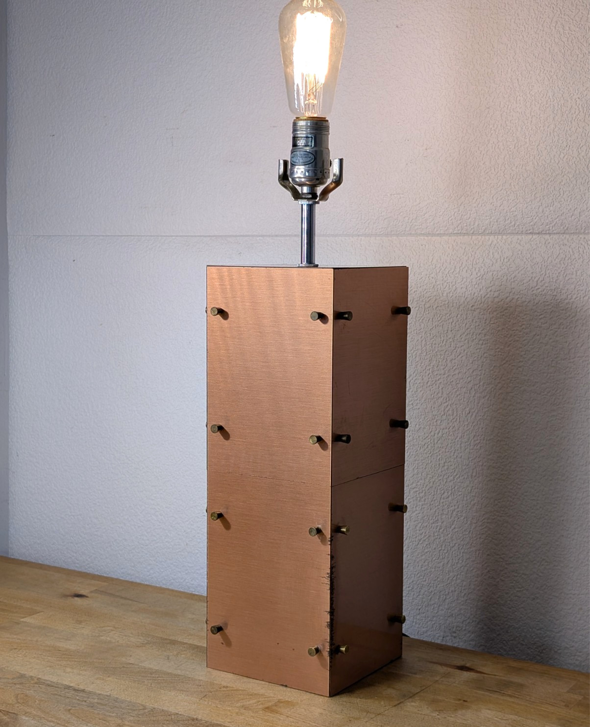 RARE Robert Sonneman Cityscape Metal Postmodern Table Lamp Vintage MCM 18\