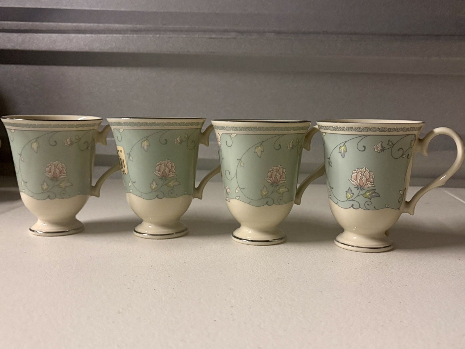 Lenox Charleston Accent Mugs Set of 4 4.25” 1927935 Made USA Discontinued