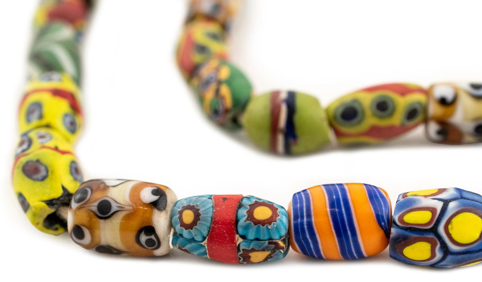 Oval Antique Venetian African Millefiori Trade Beads #15841 10mm Ivory Coast