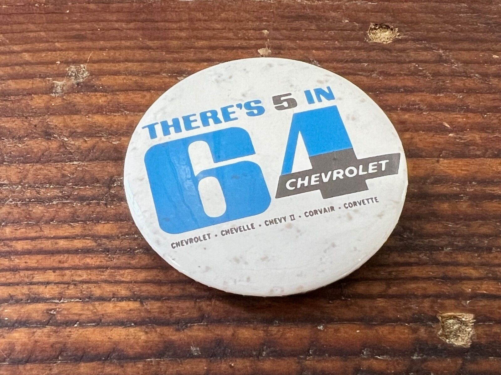 VINTAGE 1964 CHEVROLET PIN BACK BUTTON FROM THE DEALER RARE 