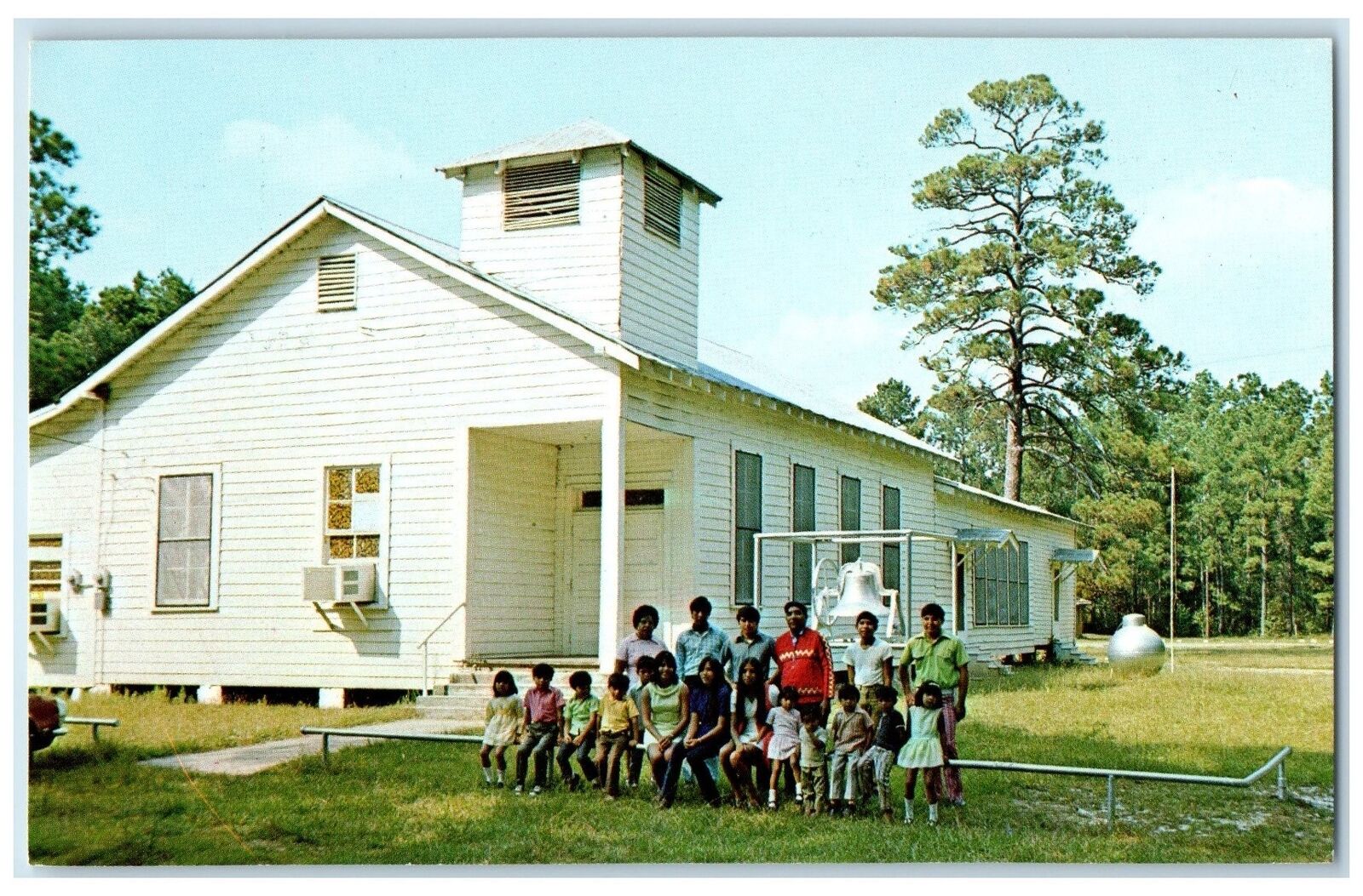 c1960s St. Peters Congregational Church Bayou Blue Louisiana LA People Postcard
