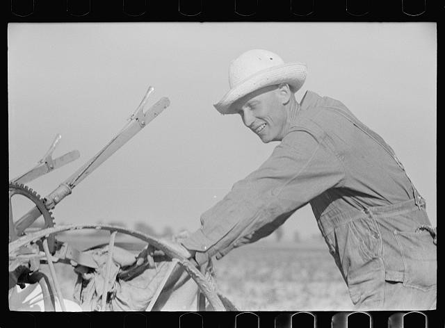 Wabash Indiana 1930s Farmer with Tractor Farm Security Administration