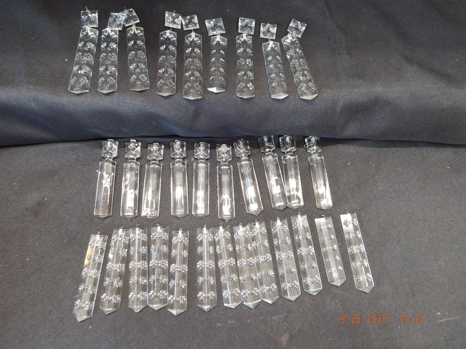 32 Antique Crystal Chandelier Prism-Colonial Star Cut/Snowflake,Coffin Drop-C298