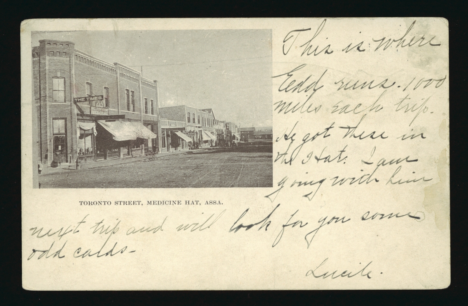 Toronto Street Medicine Hat Assa Looking east down Toronto Street- Old Photo Toronto Street Medicine Hat Assa Looking east down Toronto Street- Old Photo