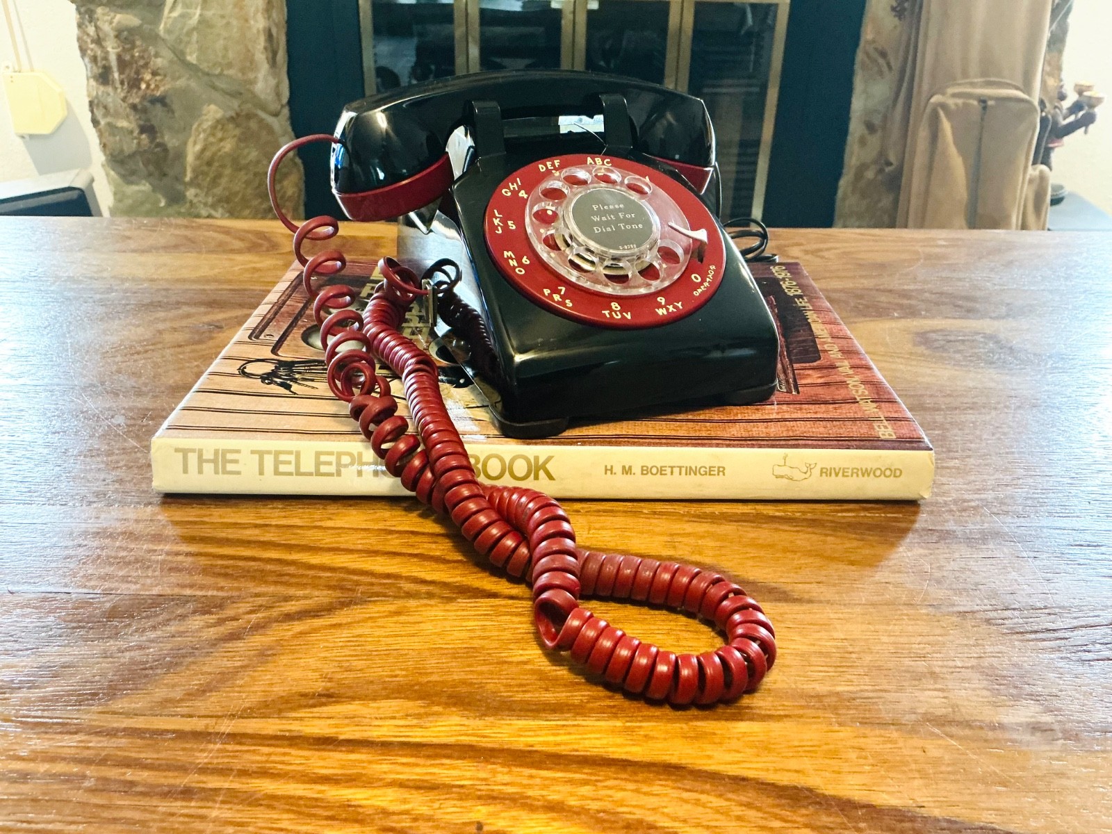 Vintage Western Electric WORKING MCM Telephone, Black & Red Dial Desk Phone