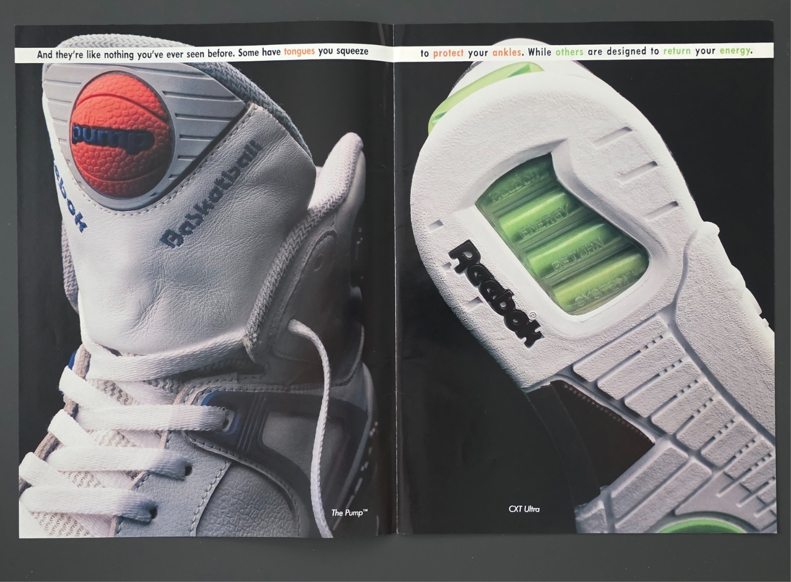 1990 PRINT AD Reebok Basketball Sneaker \