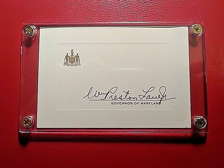 William Preston Lane Jr 1892-1967 Governor of Maryland Signed 2x3 Signature Card