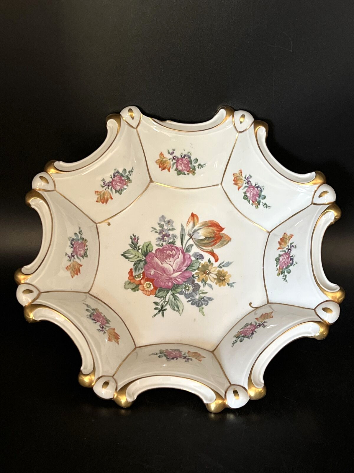 Antique JL Menau Graf von Henneberg  Hand Enameled Gilt Plate Germany