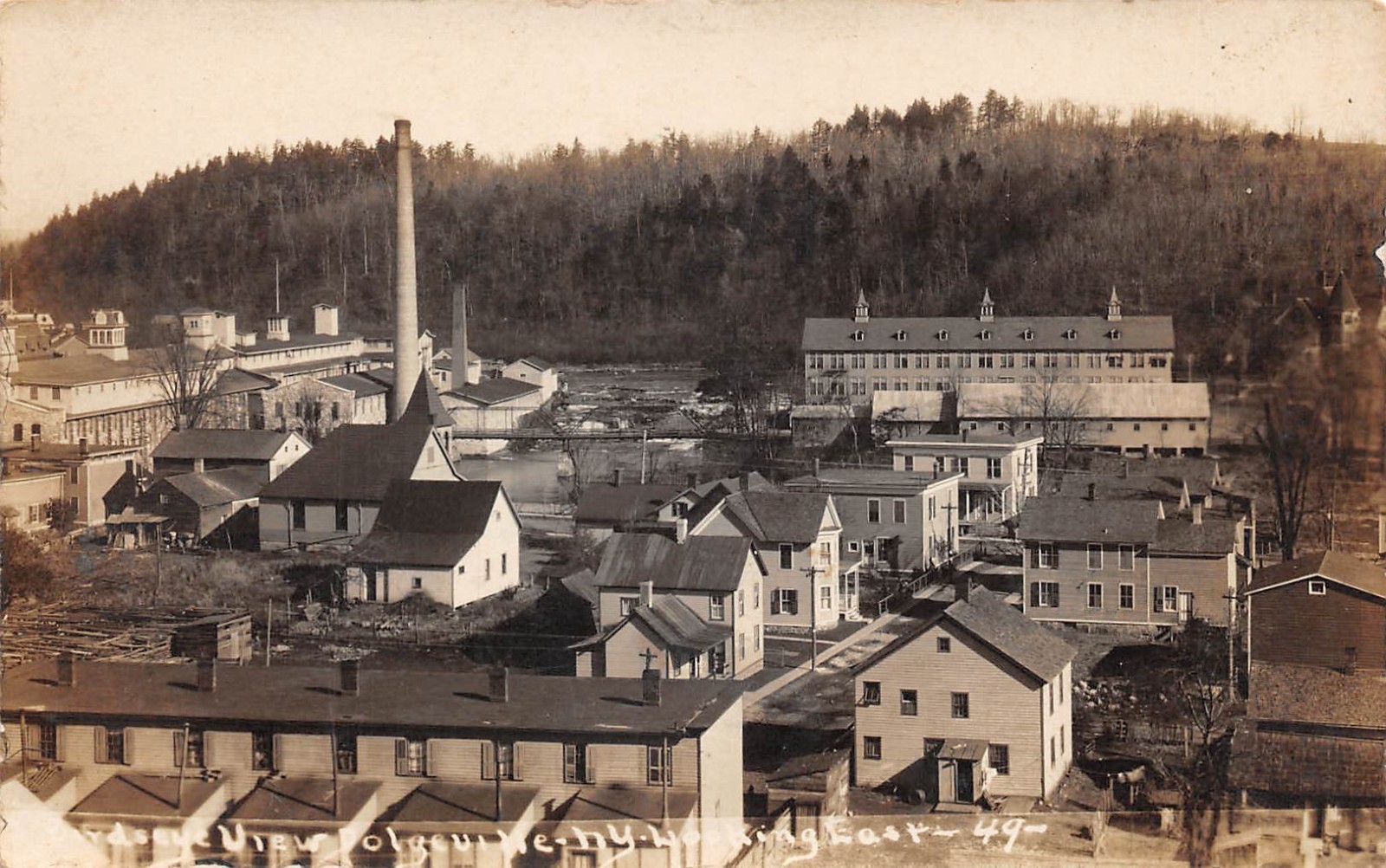 RPPC Birds Eye Aerial View Dolgeville New York Looking East c1910 Photo Postcard RPPC Birds Eye Aerial View Dolgeville New York Looking East c1910 Photo Postcard