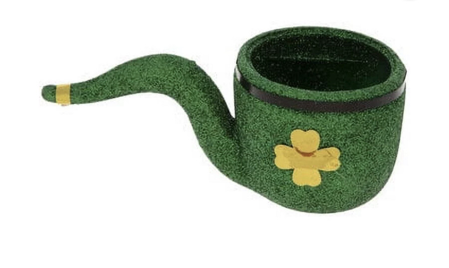 Green Glitter Four Leaf Clover Pipe-Brand New-SHIPS N 24 HOURS Green Glitter Four Leaf Clover Pipe-Brand New-SHIPS N 24 HOURS