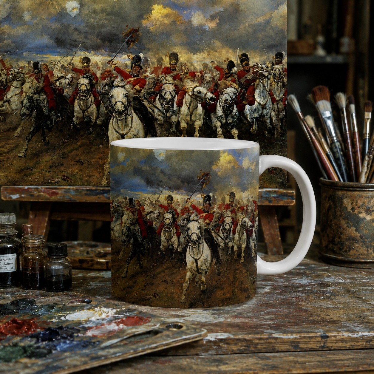 Scotland Forever Royal Scots Greys Charge Waterloo Mug Elizabeth Thompson 11oz