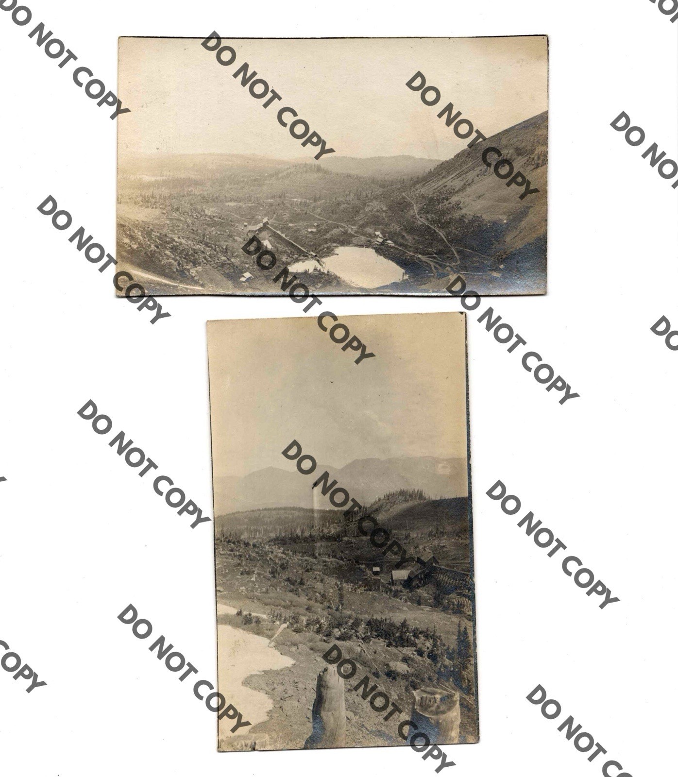LOT OF (2) c1910 BIRDS EYE VIEW OF ALTA UTAH UT SALT LAKE COUNTY MINING RPPC