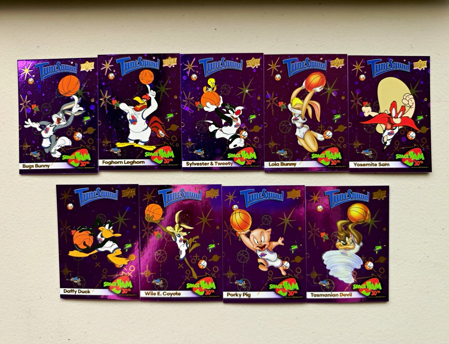 2026 Upper Deck Space Jam 30th Anniversary Purple Refractor 9 Cards Set