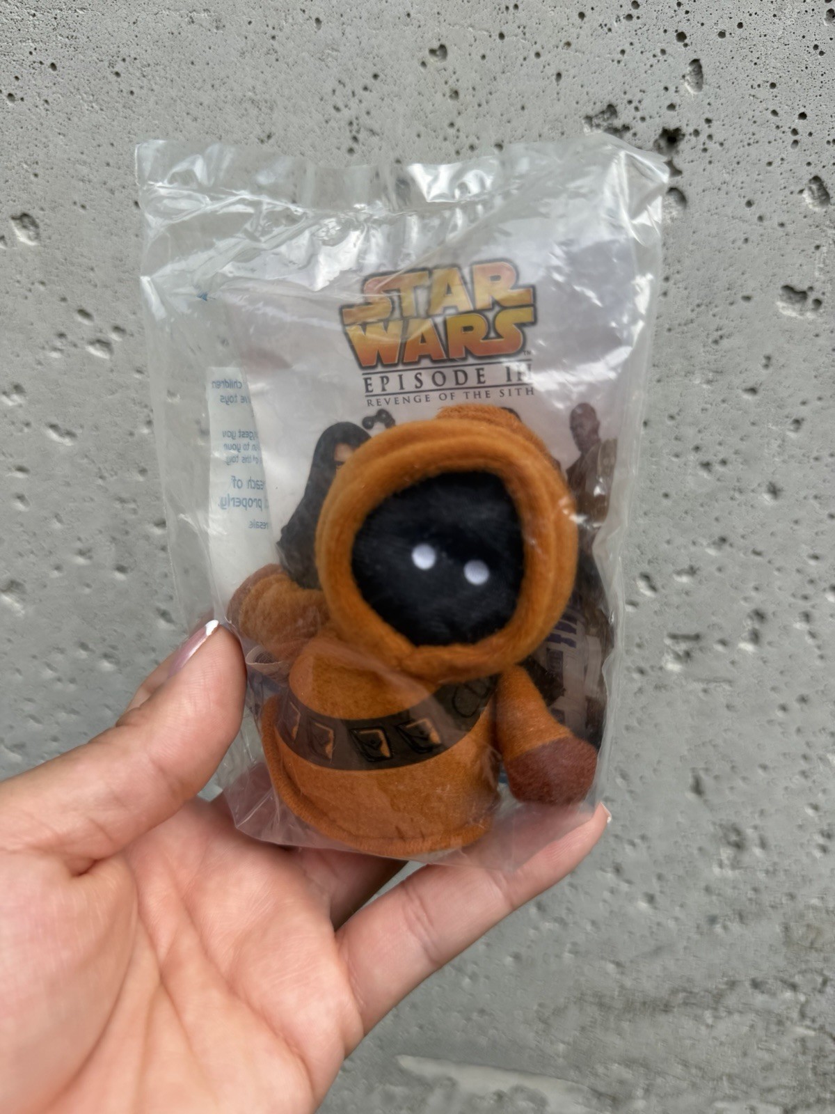 Vintage 2005 Star Wars Jawa Plush Burger King Happy Meal Toy Light Up Eyes Doll