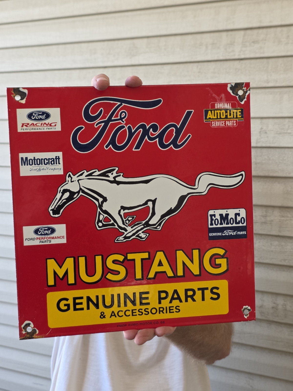 VINTAGE FORD MUSTANG GENUINE PARTS PORCELAIN DEALERSHIP SIGN 11.7 VINTAGE FORD MUSTANG GENUINE PARTS PORCELAIN DEALERSHIP SIGN 11.7