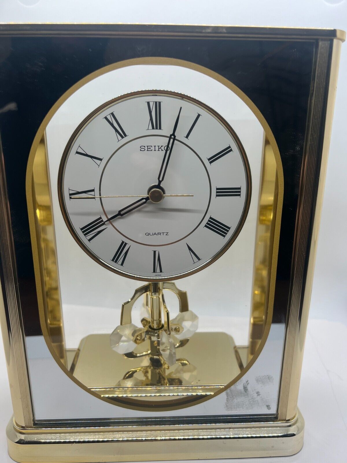 Gorgeous Seiko Brass Rotating Pendulum Quartz Anniversary Desk
