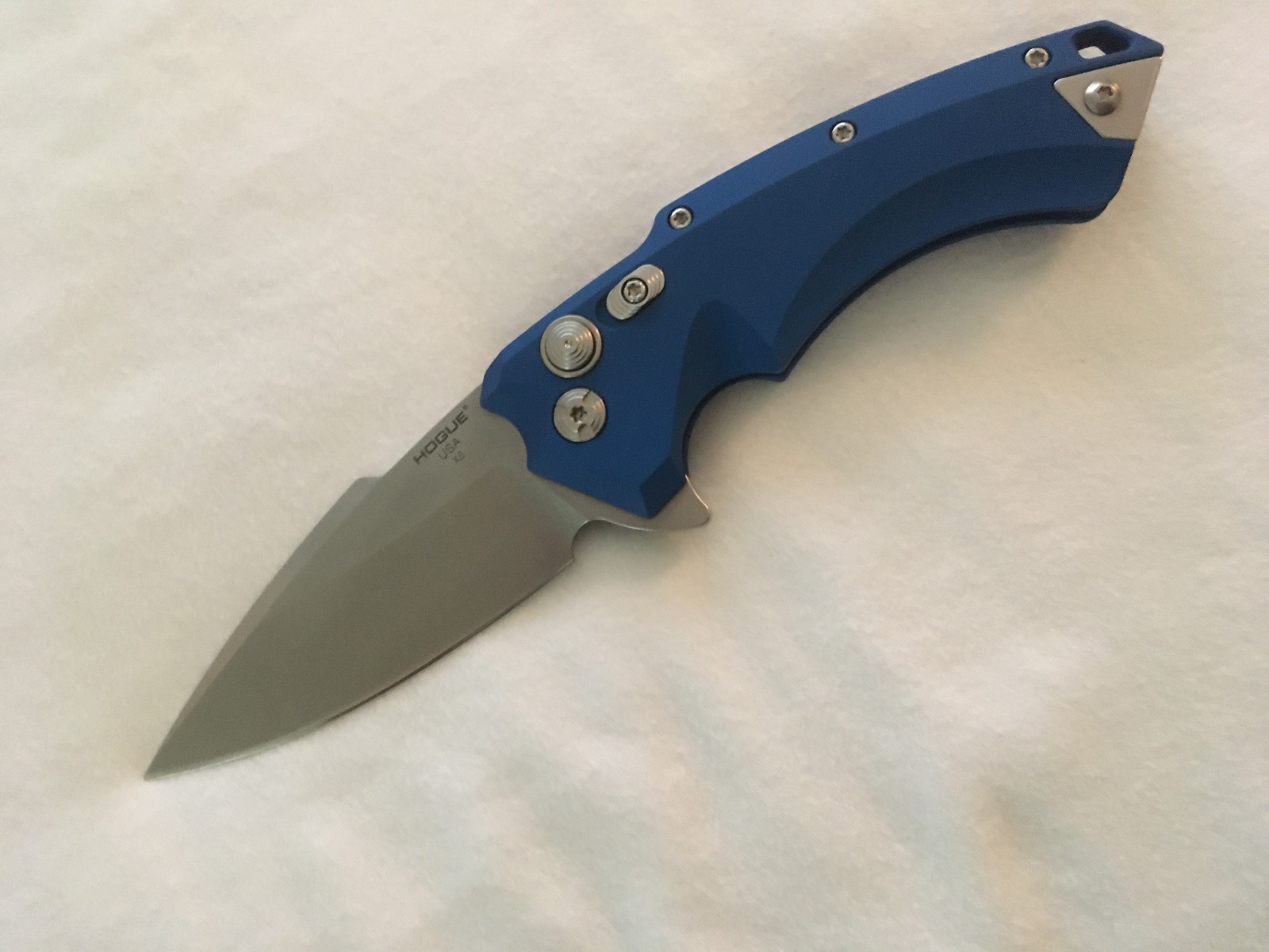 Hogue X5 folding knife, Blue Anodized Aluminum, 3.5\