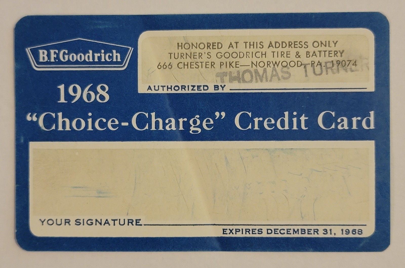 Vintage Expired 1968 B.F. Goodrich 