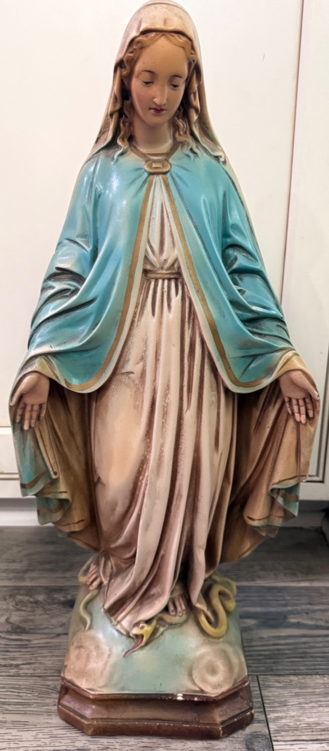 ~VINTAGE OUR LADY OF GRACE STATUE 20 1/8