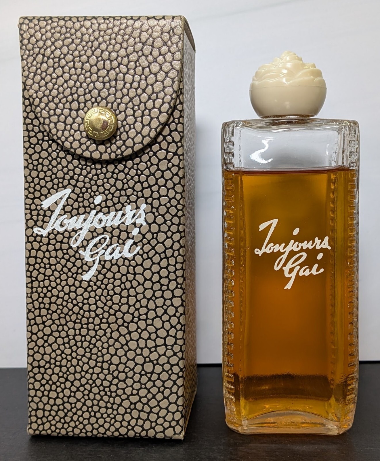 Vintage Toujours Gai Cologne Armand Duval Perfume Bottle Carved Rose In Box NOS Vintage Toujours Gai Cologne Armand Duval Perfume Bottle Carved Rose In Box NOS