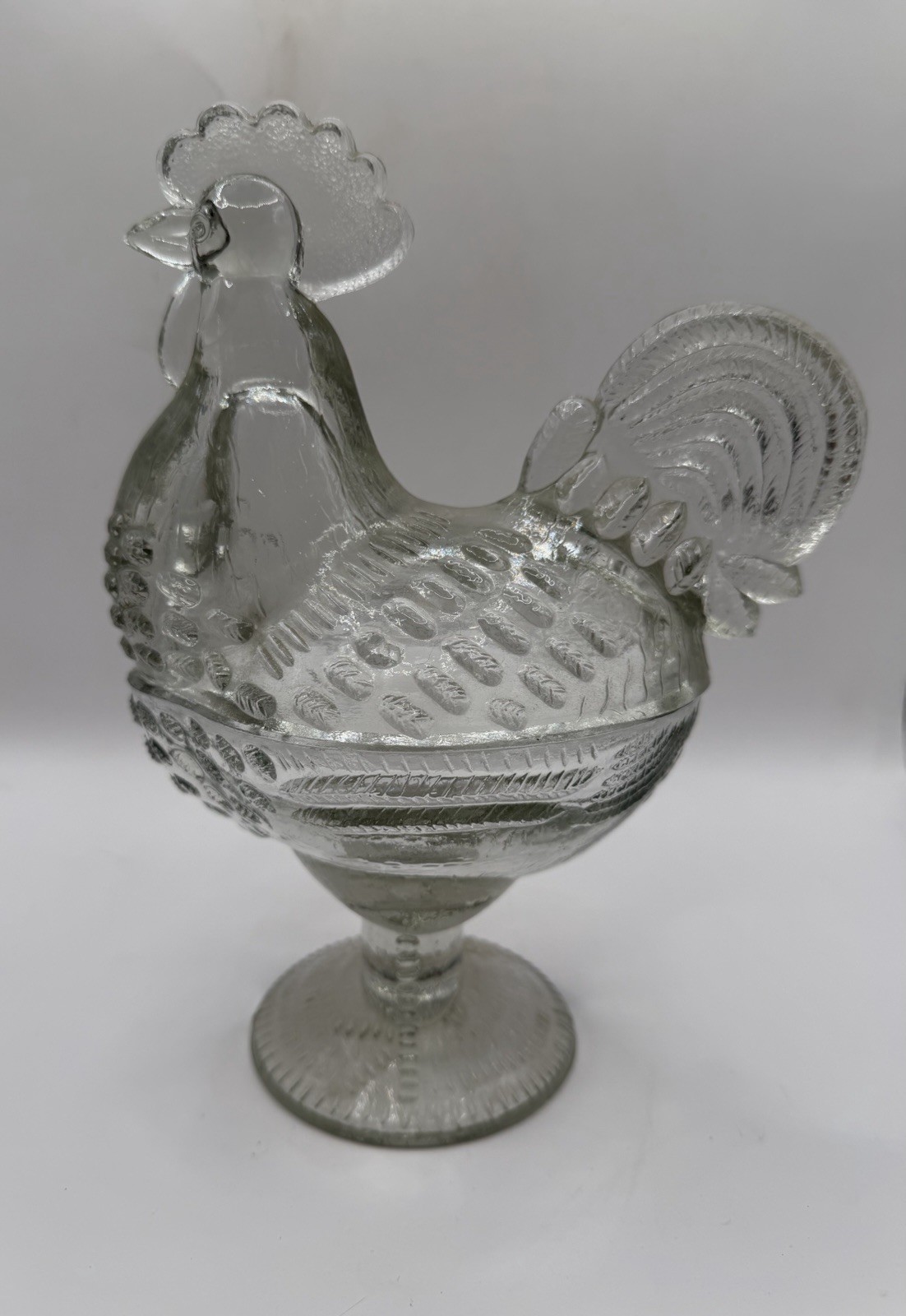 VINTAGE ROOSTER LIDDED CANDY DISH