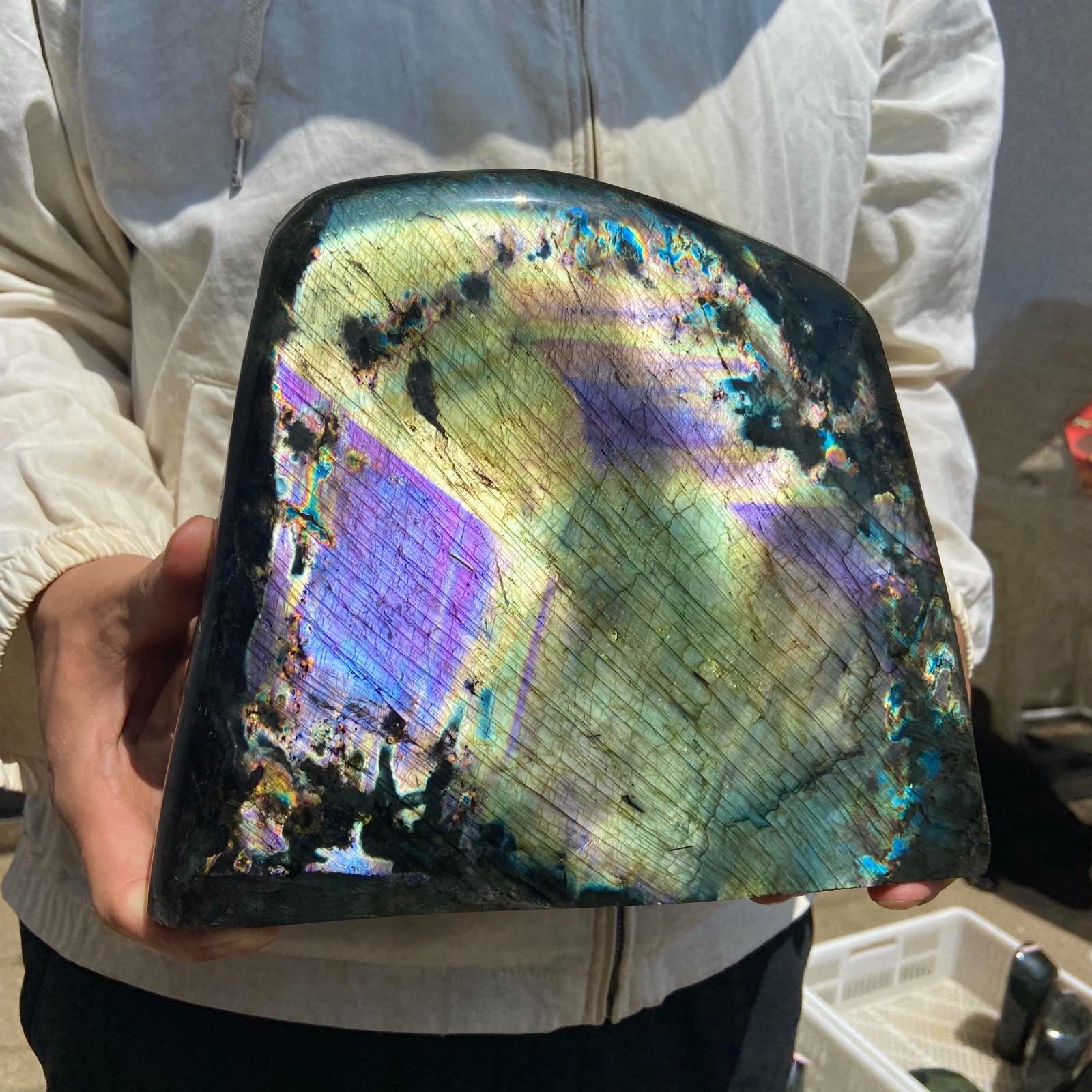 20.7lb Natural Labradorite Gorgeous Feldspar Crystal freeform Specimen Healing