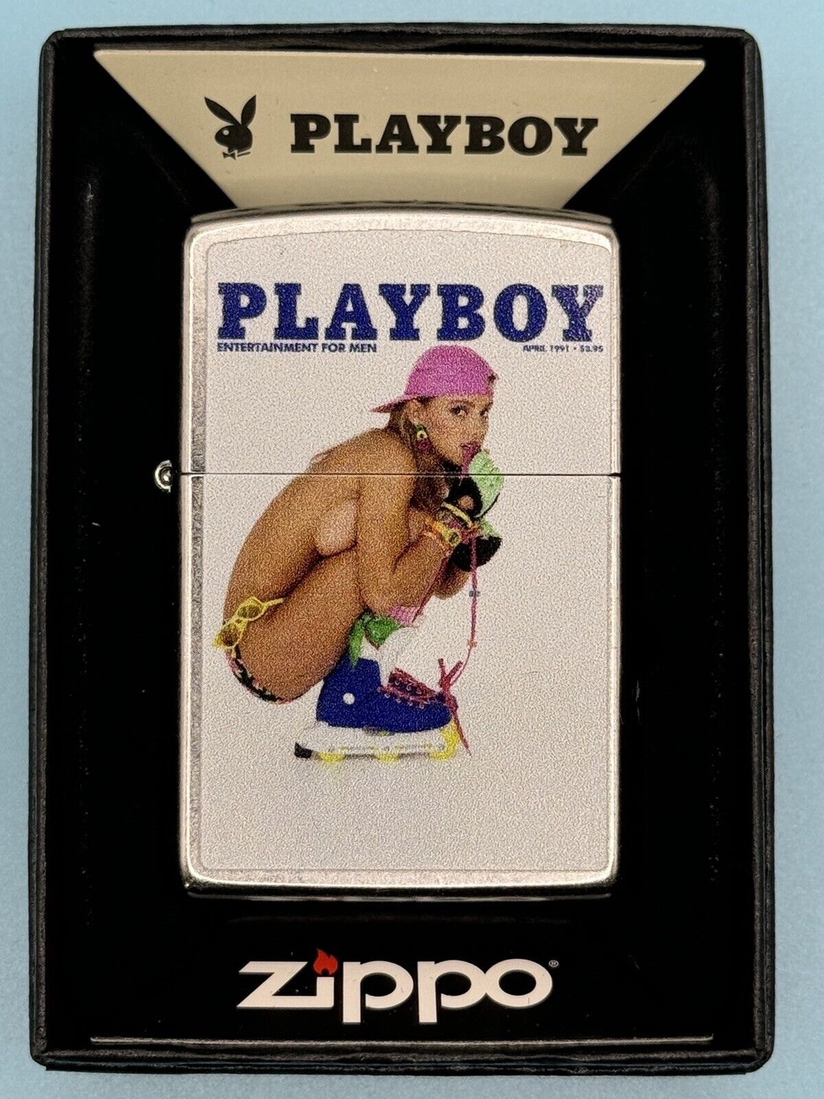 Vintage April 1991 Playboy Magazine Cover Zippo Lighter NEW Rare Pinup