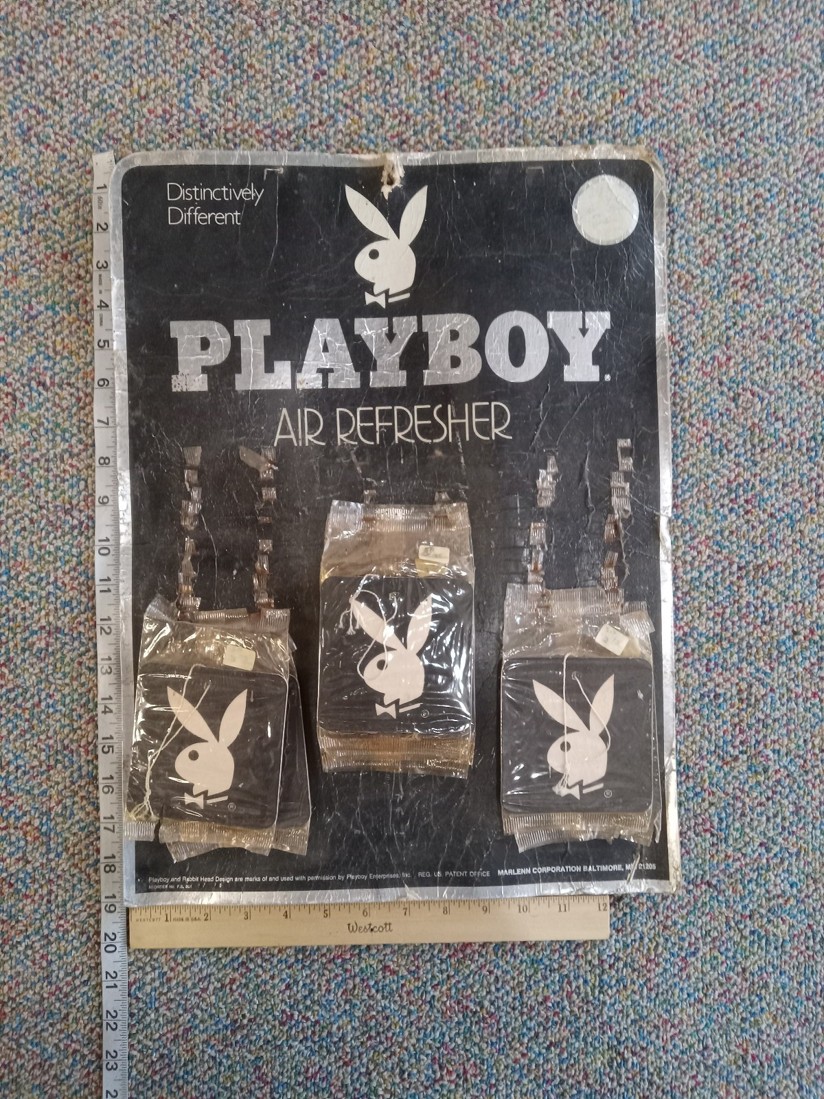 RARE Vtg Lot of 7 Playboy Bunny Black White Air Fresheners ORIGINAL DISPLAY NOS RARE Vtg Lot of 7 Playboy Bunny Black White Air Fresheners ORIGINAL DISPLAY NOS