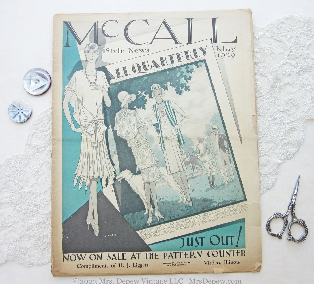 1920s Vintage Sewing Pattern Catalog Booklet McCall Style News May 1929 Ad