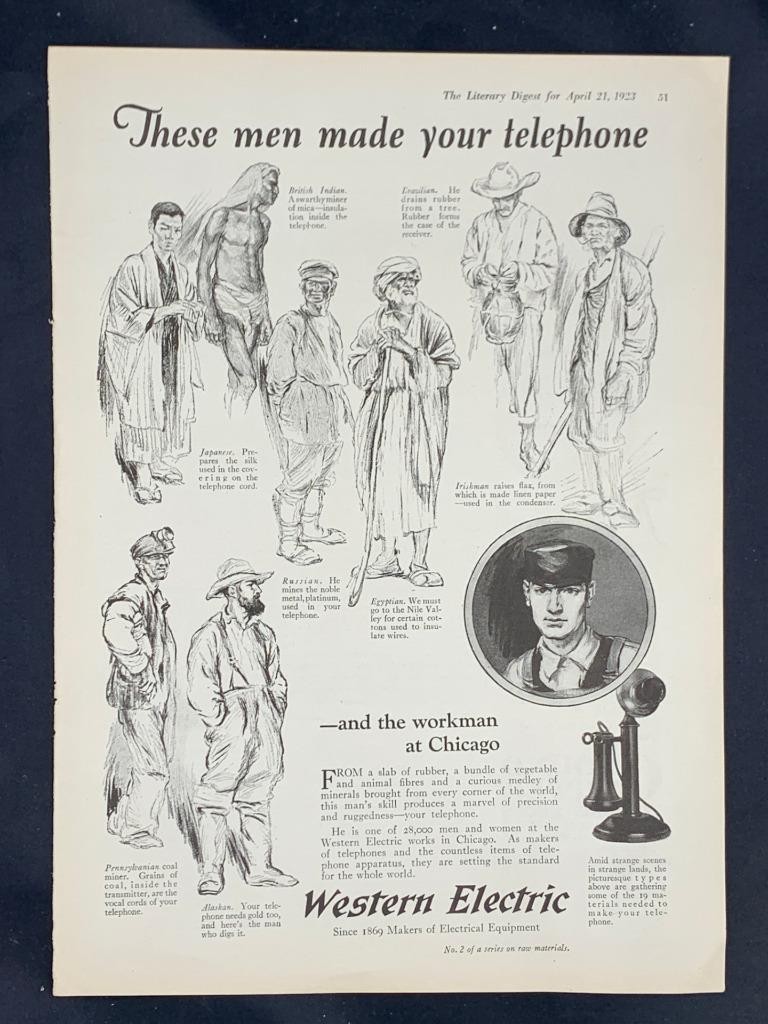 Magazine Ad - 1923 - Western Electric - These men made your telephone