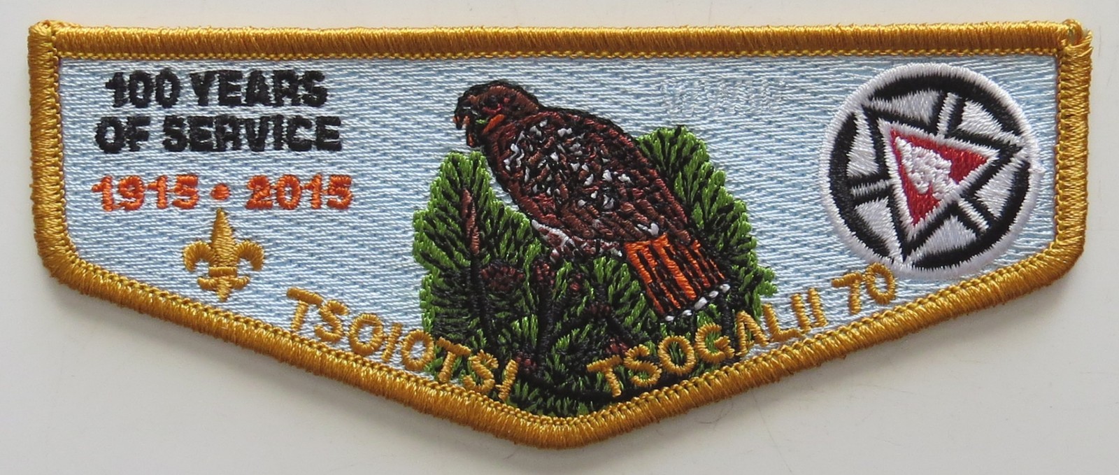 Tsoiotsi Tsogalii Lodge 70 Old North State NC S57 100th Flap Gold Bdr