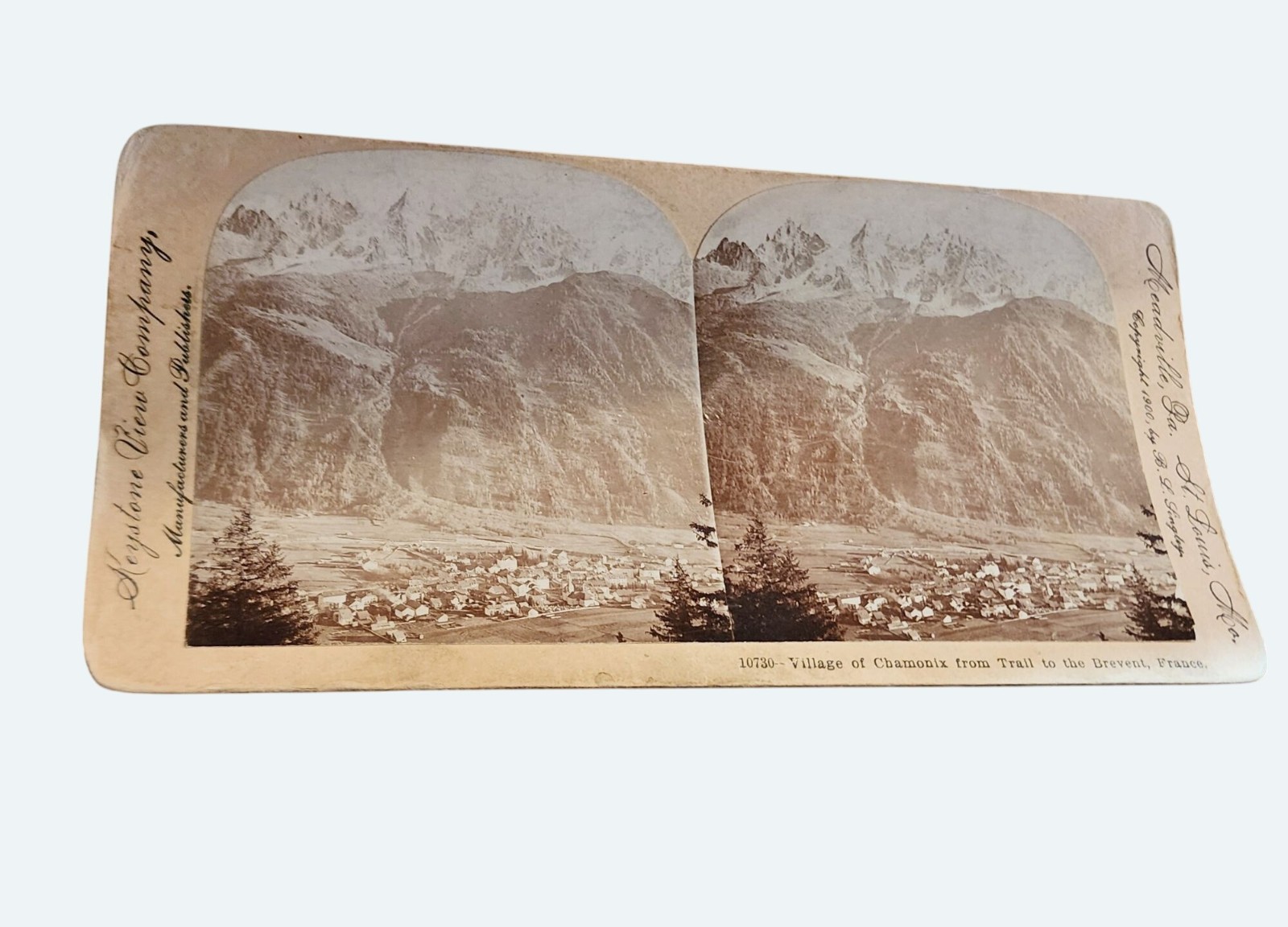 Keystone View Company Stereoview 10730 Chamonix France Scenic Mountains