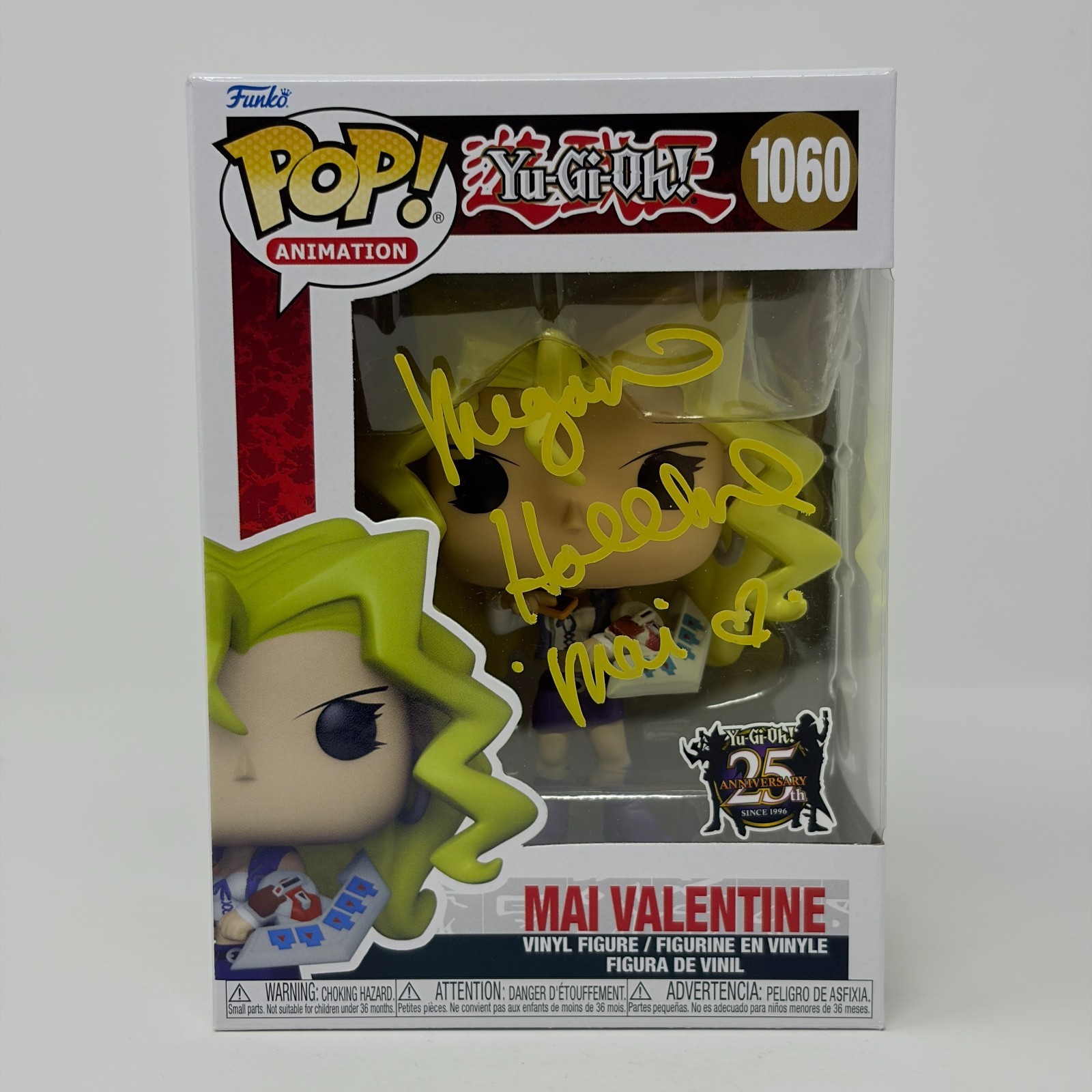 Megan Hollingshead YuGiOh Mai Valentine #1060 Signed Anniversary Funko Pop JSA