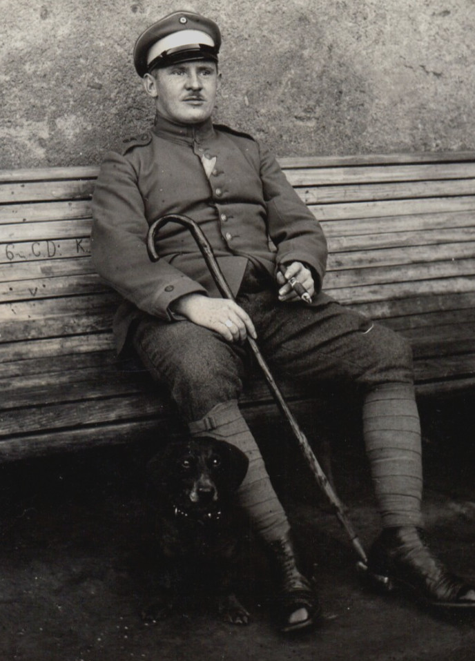 WWI German Soldier With Dog Real Photo Postcard RPPC