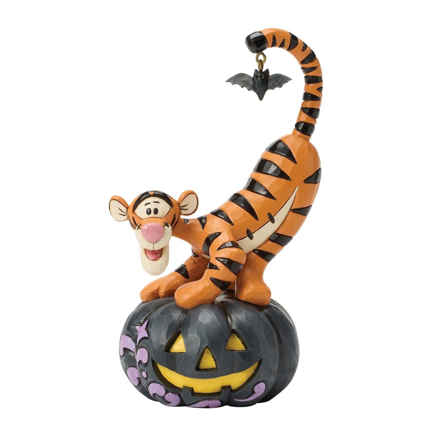 Jim Shore Disney TIGGER ON BLACK JACK-O-LANTERN FIGURINE-BAT-TASTIC FUN 6017944