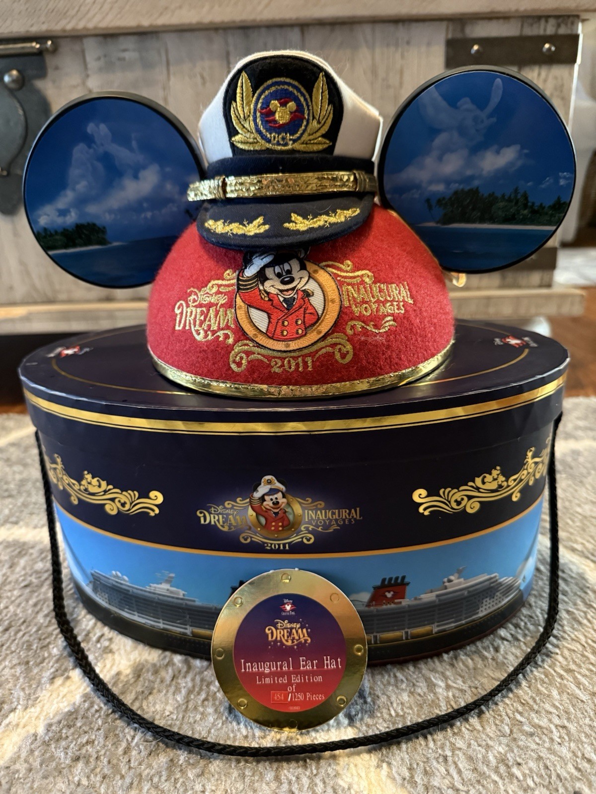 Disney Dream DCL Inaugural Voyages 2011 Mickey Ear Hat Limited 454/1250 SIGNED