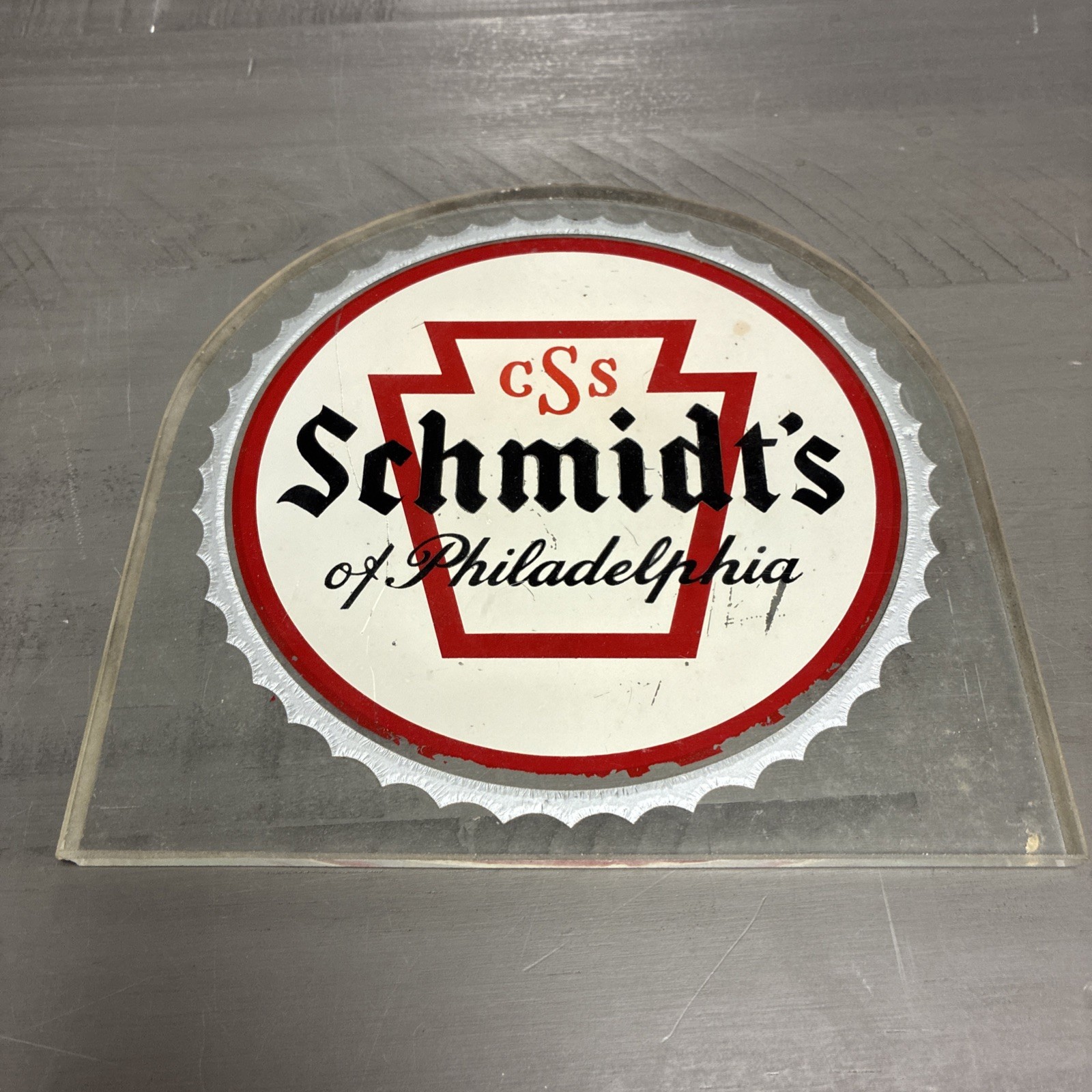 Schmidts Beer 8x8 Glass Sign / Topper