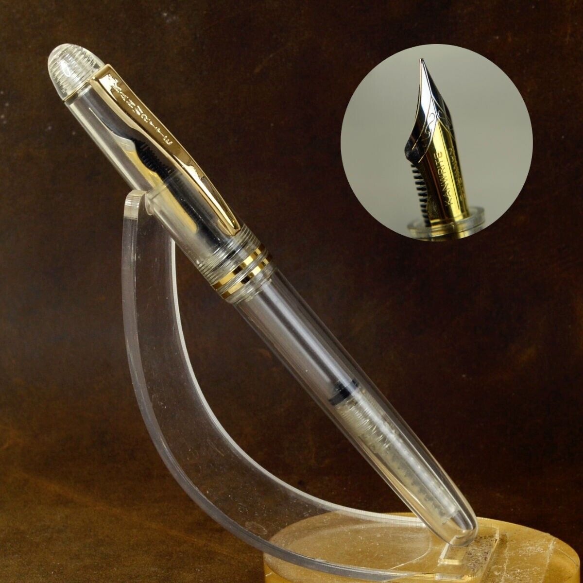 Kanwrite desire 3-in-1 demonstrator fountain pen with full flex dualtone M nib