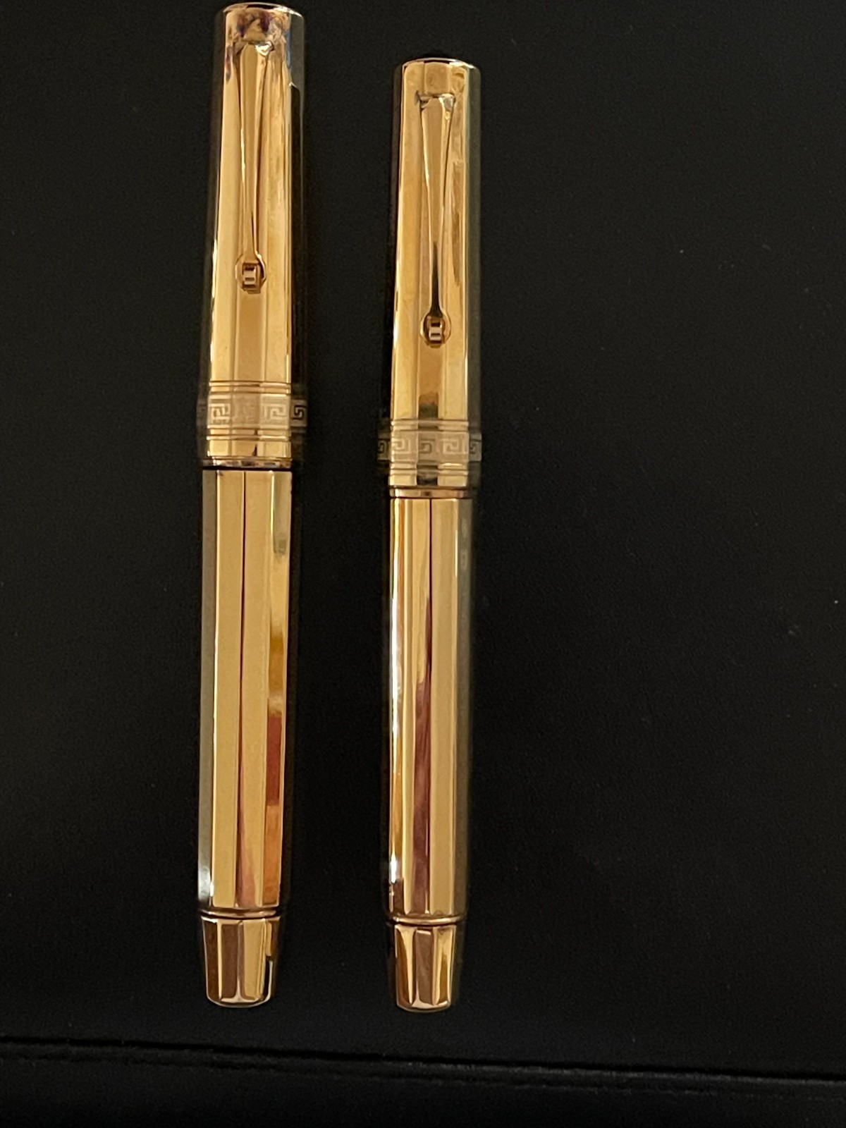 Omas , extremely rare solid 18k gold set #18, Paragon and Milord fountain pens