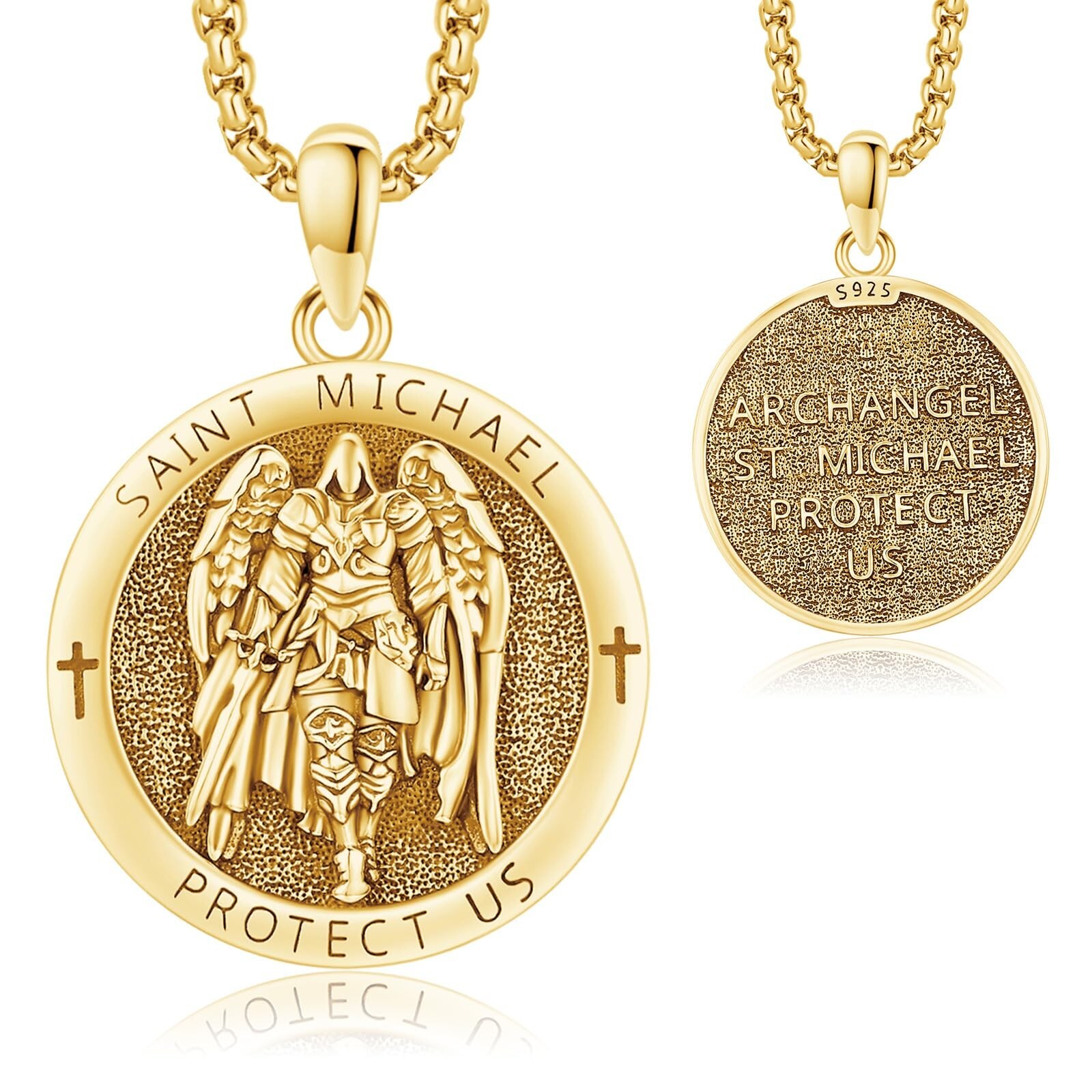 18K Gold St Michael Pendant/Saint Anthony/Archangel Raphael/St Benedict/San J... 18K Gold St Michael Pendant/Saint Anthony/Archangel Raphael/St Benedict/San J...