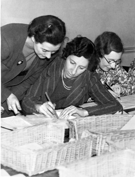 Voluntary workers at Food Control Centre Newcastle 14th October 1939 Old Photo