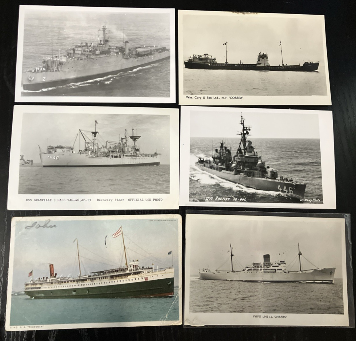 Lot of 6 Vintage US Naval & Merchant Ship Postcards RPPC USS Radford YAG-40 SH1 Lot of 6 Vintage US Naval & Merchant Ship Postcards RPPC USS Radford YAG-40 SH1