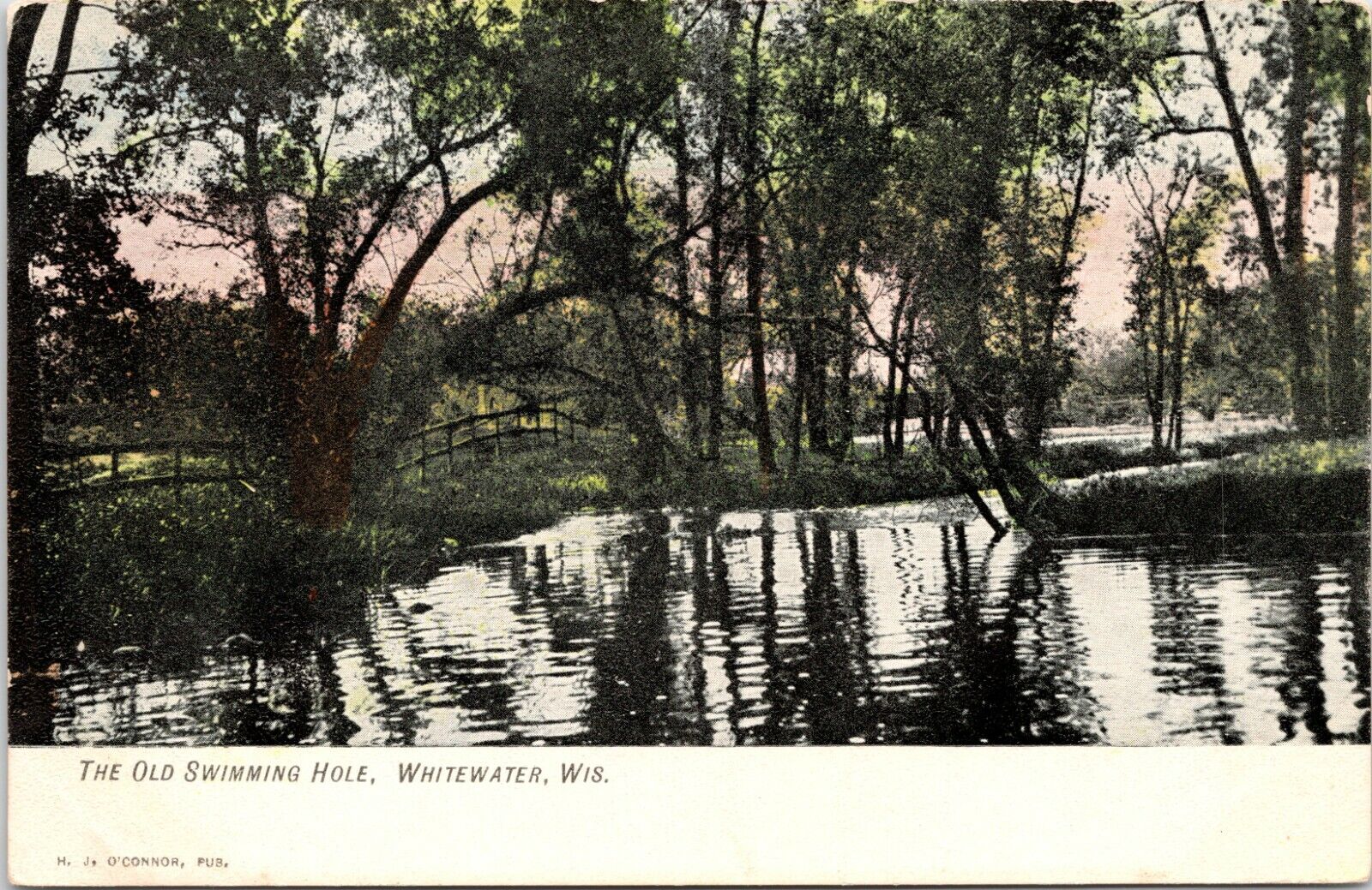 C.1910s Whitewater WI The Old Swimming Hole Unused Wisconsin Postcard  A112